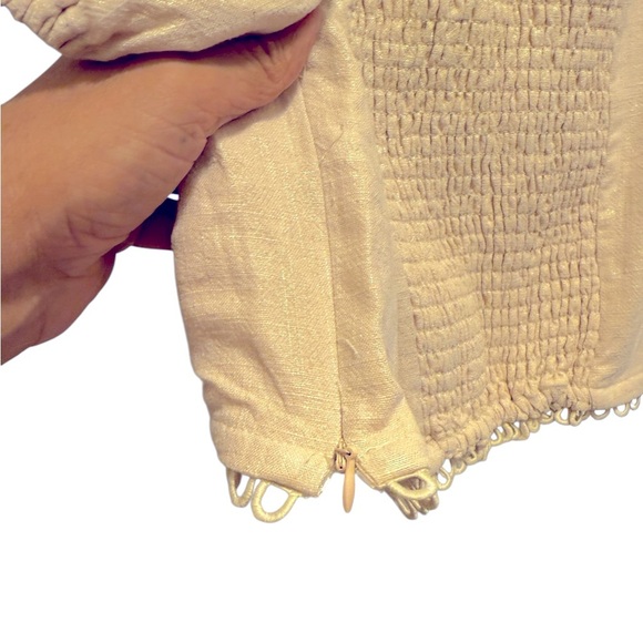 Bebe Elegant Cream Off-Shoulder Women's Top - Picture 16 of 16